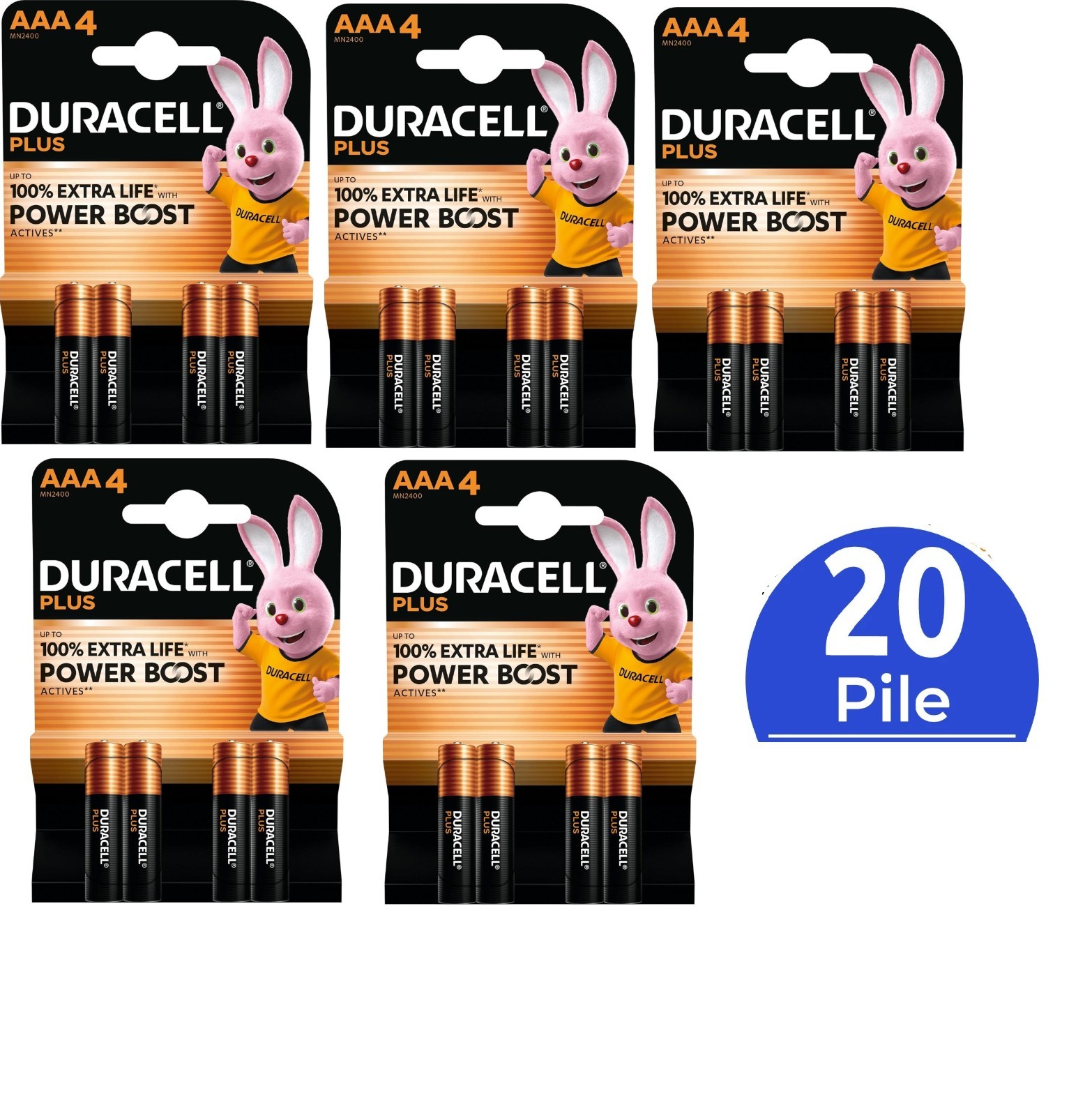 Duracell Plus 100% PowerBOOST AA 1.5V Batteria Alcaline - 20 Pezzi