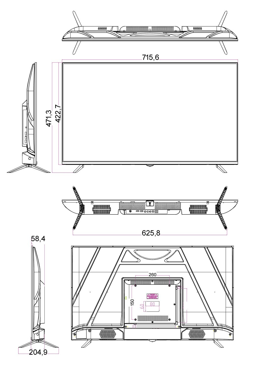 SMART TV 32" FHD XIONI ANDROID 14 PANNELLO CLASSE A+ - immagine 2