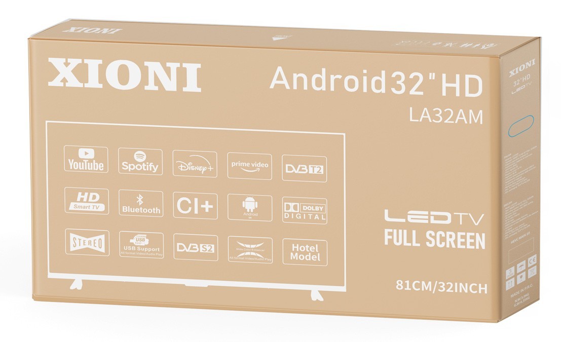 SMART TV 32" FHD XIONI ANDROID 14 PANNELLO CLASSE A+ - immagine 3