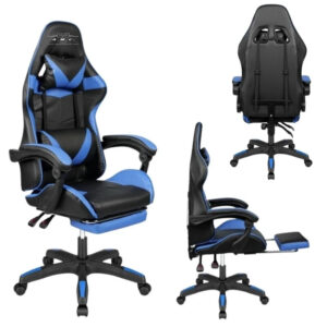 SEDIA DA GAMING RECLINABILE,GIREVOLE,CON ROTELLE ERGONOMICHE, SUPPORTI GAMBE